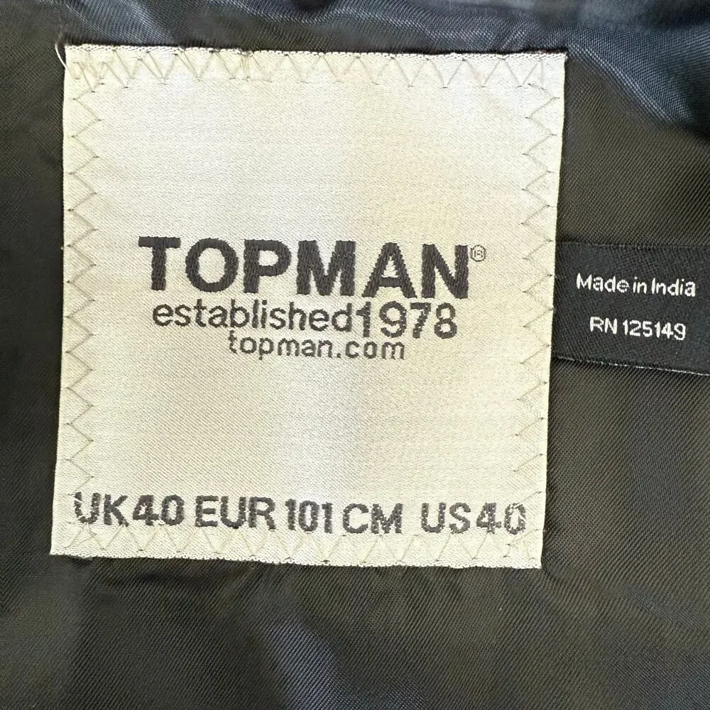 Topman Men's Sportcoat Blazer Jacket Knit Size US 40 Navy Blue